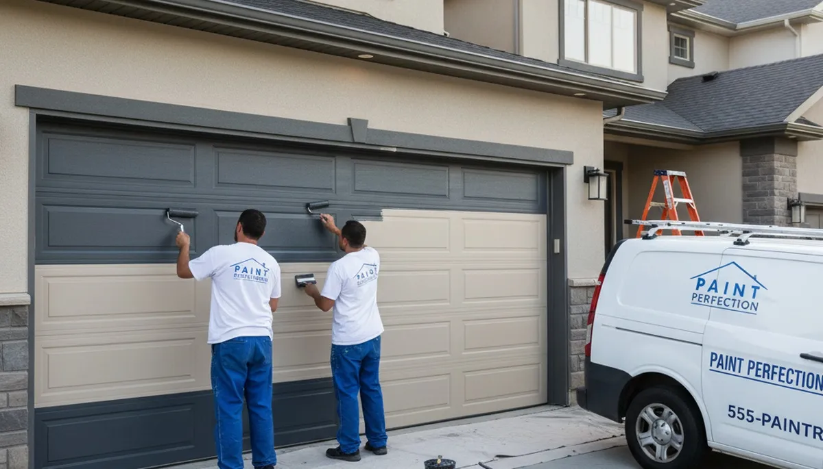 Professional garage door painting in Wilmington, NC with durable coastal weather protection finish